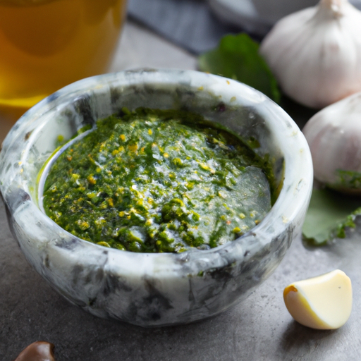 Homemade chimichurri sauce with fresh herbs and garlic